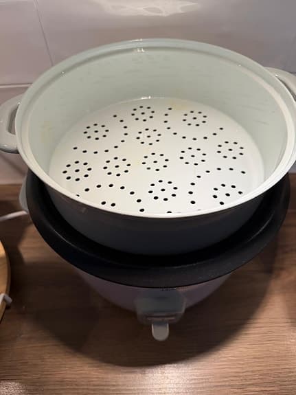 Tefal riskokare med ånginsats vit