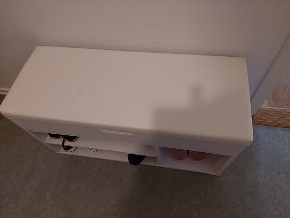 Skobänk med förvaring vit