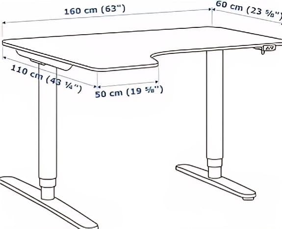Höj- och sänkbart skrivbord IKEA, ergonomiskt kontorsbord