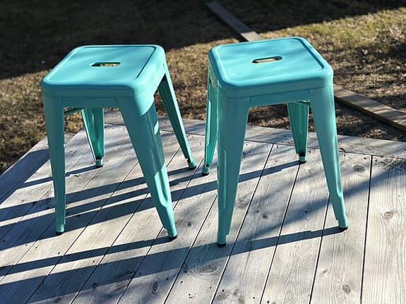 Äkta Tolixpallar (2 st) – turkos – industriell design