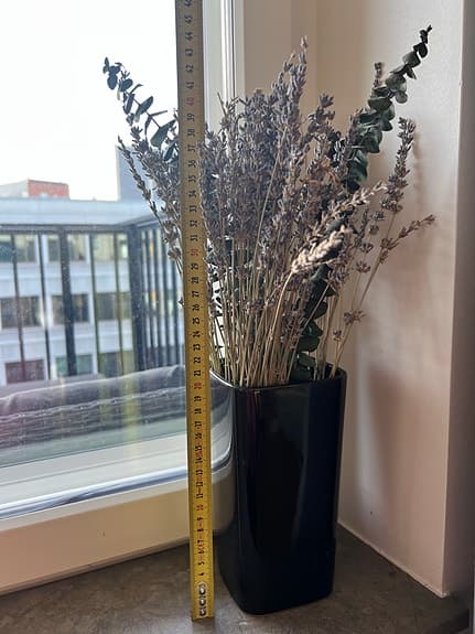 Konstgjord lavendel & eukalyptus + vas