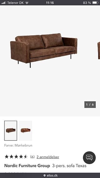 SÄNKT PRIS Nordic Furniture Group Texas 3 Sits Soffa