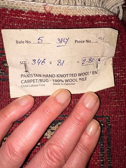 &Tradition matta gångmatta ull röd 346x81 cm