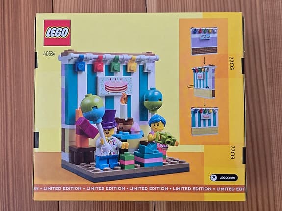 Oöppnat LEGO Födelsedagsdiorama 40584