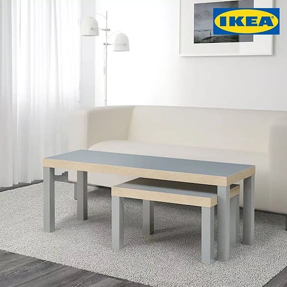 IKEA LACK soffbord och sidobord set grå