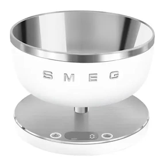 Smeg KSC01 köksvåg med skål vit rostfritt stål