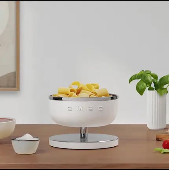 Smeg KSC01 köksvåg med skål vit rostfritt stål