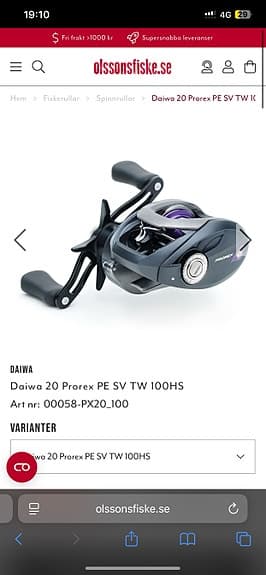 Daiwa 20 prorex PE SV TW 100HS Fiskespö