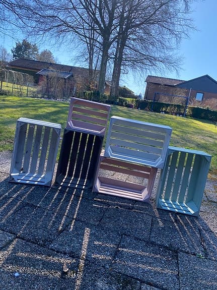 Äppellådor trälådor förvaring flerfärgad