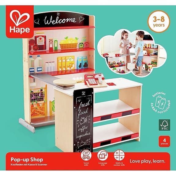 Ny trä Hape leksaksbutik leksaksaffär affär butik