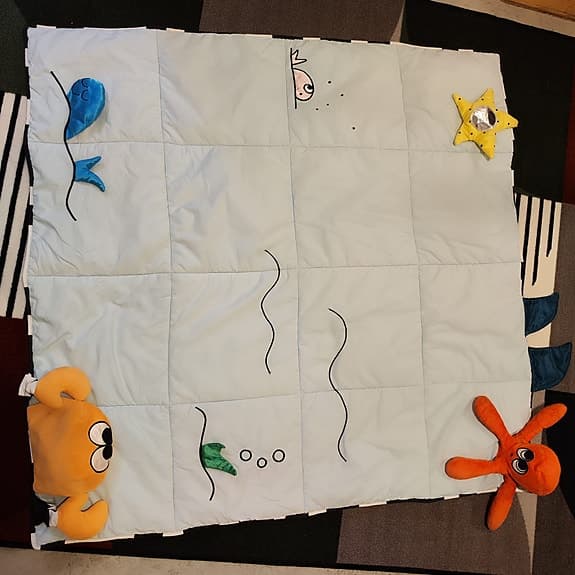 Ikea lekfilt (babygym) med havsmotiv