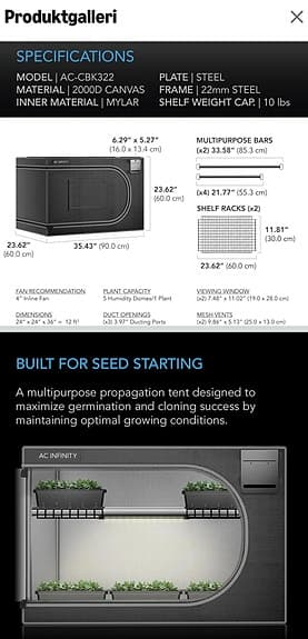 Avancerad odling/växttält