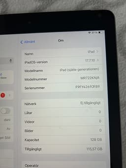 Ipad 6 med sim 128 GB