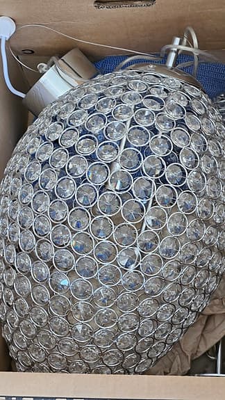 ÄGGET takpendel kristall + vägg-/bordslampa