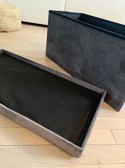 Förvaringslåda grå sammet