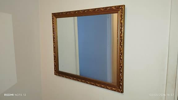 Spegel med dekorativ guldram