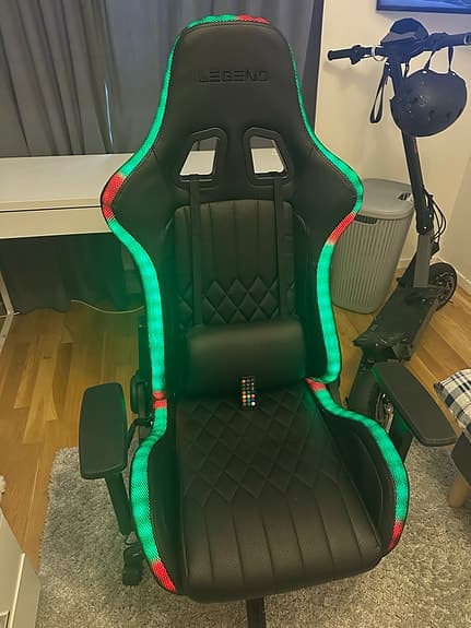 Legend Gamingstol svart med RGB-belysning