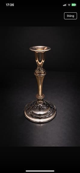 Fin silver pleterad ljusstake. 22 cm hög 12 cm bred