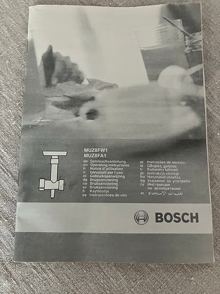Köttkvarn till Bosch köksmaskin - adapter ingår!