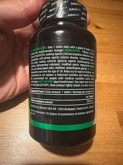 Oöppnade BioTechUSA Tribooster kosttillskott/60 tabletter