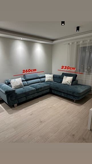 L -soffa/ divansoffa sammet