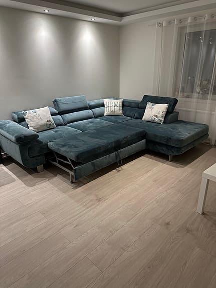 L -soffa/ divansoffa sammet