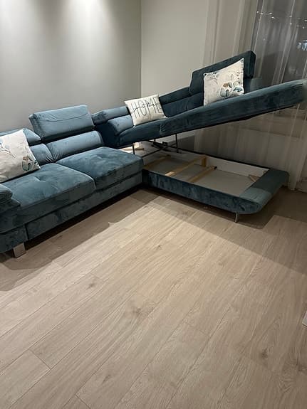 L -soffa/ divansoffa sammet