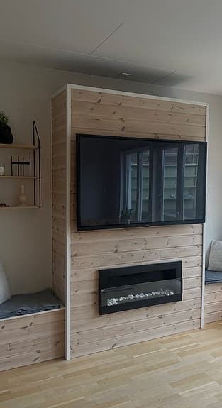 Väggmonterad eldstad etanolkamin