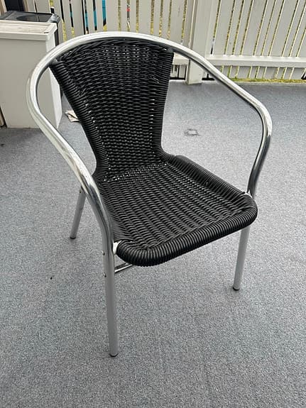 Utestol Alu-Bistro stol fiberrrotting svart aluminium
