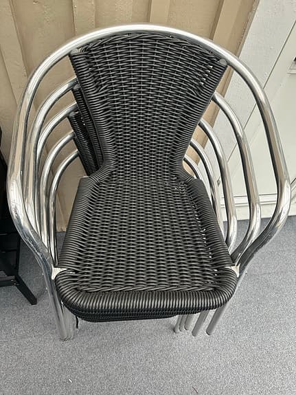 Utestol Alu-Bistro stol fiberrrotting svart aluminium