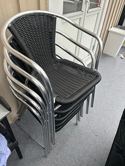 Utestol Alu-Bistro stol fiberrrotting svart aluminium