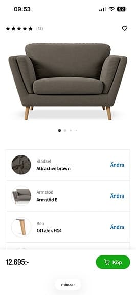 Fåtölj Mio Madison 90 cm