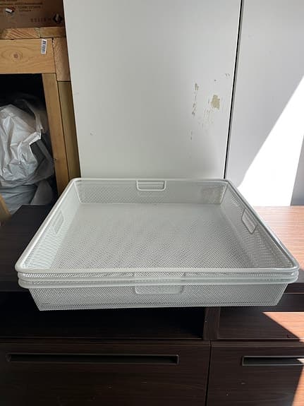Elfa förvaringskorgar vit metall