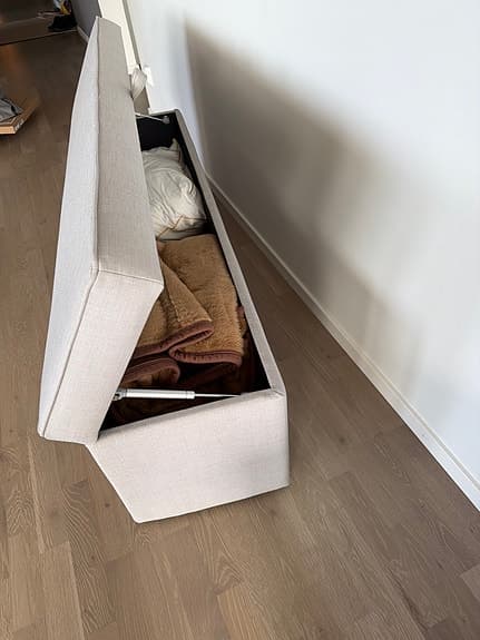 Mio förvaringsbänk beige tyg