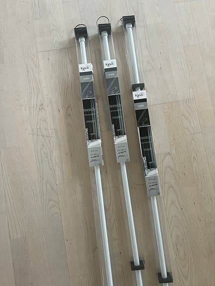 Ny Gardinstång gardinstänger Kirsch Scala 210-380 cm Vit guld och silver