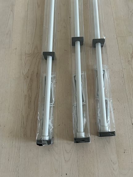 Ny Gardinstång gardinstänger Kirsch Scala 210-380 cm Vit guld och silver