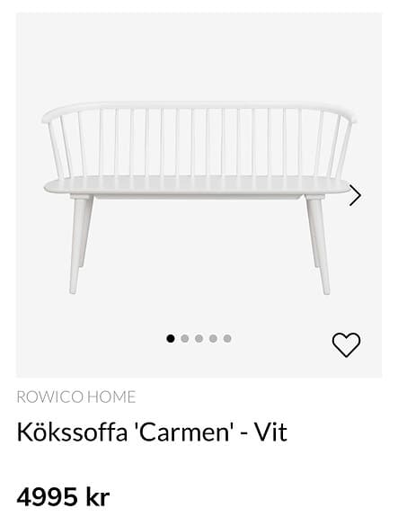 Rowico Carmen kökssoffa vit