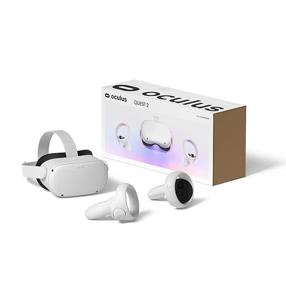 Oculus Quest 2 VR‑headset med handkontroller och fodral