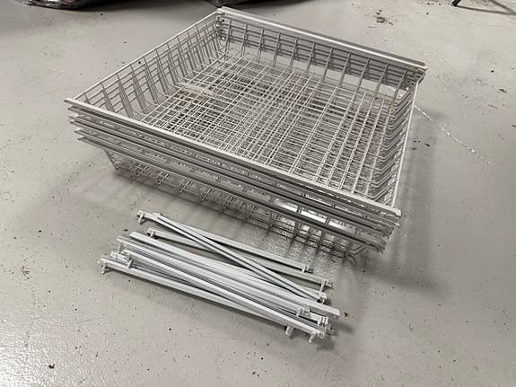 Trådbackslådor med skenor för 60-garderob - 6 st grunda