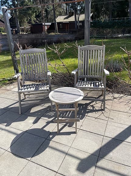 Trädgårdsset bord Brafab och stolar  Garden Art - teak