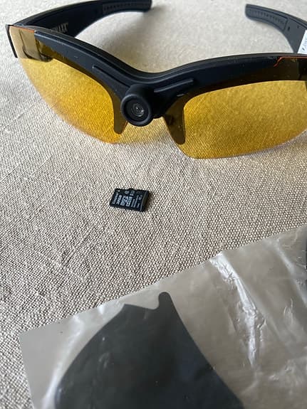 Video-Sport Sunglasses TX-25 solglasögon med kamera Full HD svart gul lins