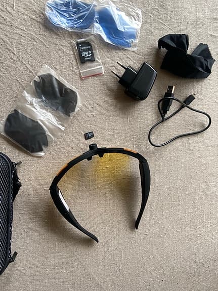 Video-Sport Sunglasses TX-25 solglasögon med kamera Full HD svart gul lins
