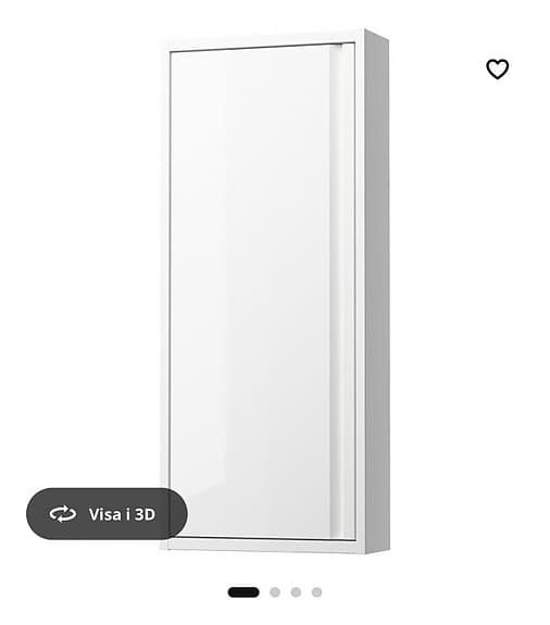 IKEA ÄNGSJÖN - Väggmonterat badrumsskåp med spegeldörr vitt