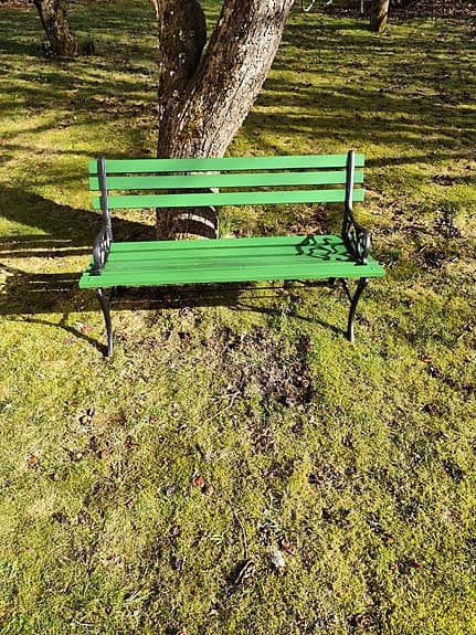 Liten Gammal Parkbänk Gjutjärn