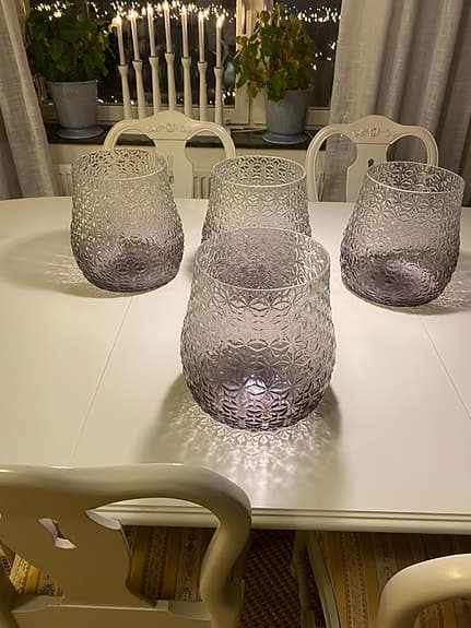 4 stora rökfärgade vaser