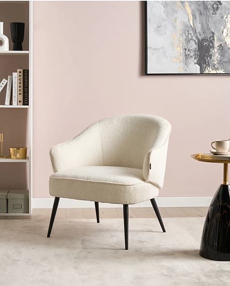 Fåtölj KAYLA Bouclé Off-White