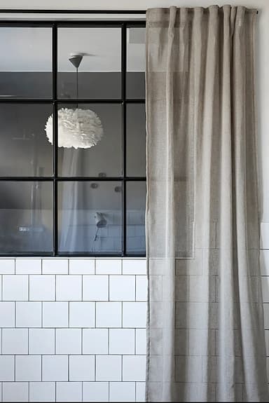 Bosse Gardinset 135x240 cm Ljusgrå/offwhite