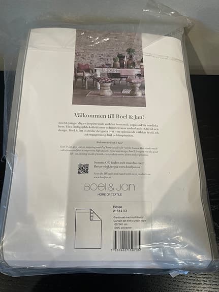 Bosse Gardinset 135x240 cm Ljusgrå/offwhite