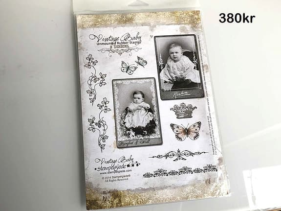 JUSTRITE Stacking Sentiments Stamp heartfelt Stempelglede baby vintage