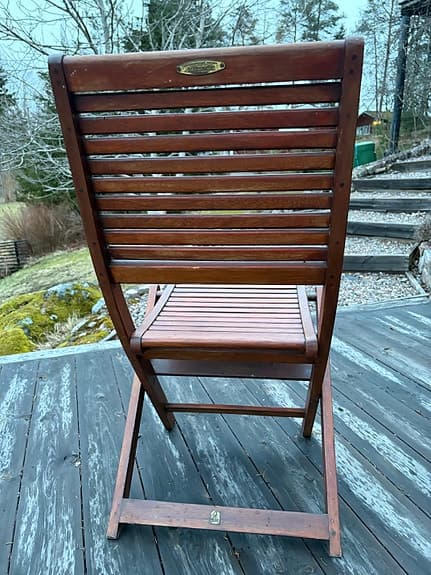 Jutlandia trädgårdsstolar fällbara trä brun